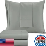 Izod Sateen Silky 4PC King Size Bed Sheet Set Deep Pockets - Fits Upto 17. Fixed Price $59.31.