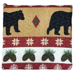 Virah Bella Black Winter Bear Primitive 3PC King Quilt Set: Cabin Wildlife Woods. Fixed Price $69.99.
