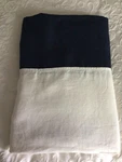 Vintage William Sonoma Home Navy/white 100% Linen King Coverlet/bedspread. Fixed Price $200.00.
