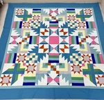 Handmade Original Barn Stars Cotton Patchwork Queen Size Quilt Top/topper 86X86". Fixed Price $37.99.