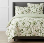 The Company Store Legends Hotel Green Blooming Flowers Wf Sateen Coverlet Full. Fixed Price $79.99.