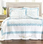 Martha Stewart Collection Floral Scallop Vine Cotton Queen Bedspread. Fixed Price $79.00.