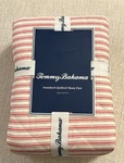 Tommy Bahama Standard Quilted Sham 2 Pc Set Makena Stripe Red Pink Cotton New. Fixed Price $36.00.