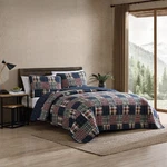 Quilt Set Queen Patchwork Red Blue Green Cotton Reversible Lodge Bedding Cover. Fixed Price $149.93.