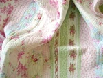 Cozy Cottage Wild Rose 2PC Twin Quilt Set : Cotton Vintage Pink Green Blue. Fixed Price $79.45.