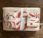 Pottery Barn 3/P Set Peppermint Swirl Reversible Quilt Queen 2 Standard Sham New. Fixed Price $379.00.