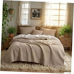 Elegant Matelasse Bedspread Set - 100% Cotton Fabric Floral Queen Taupe Brown. Fixed Price $150.06.