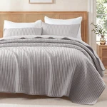 King Size Bedding Set, Lightweight Stripe Quilted Quilts For All. Fixed Price $47.99.