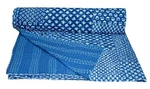 Indian Hand Block Print Kantha Quilt Blanket Cotton King Size Bedspread Throw. Fixed Price $76.99.