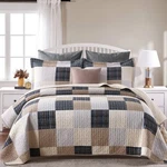 Y-plwomen Farmhouse Quilts Queen Size 100% Cotton Plaid With 2 .... Fixed Price $128.73.