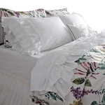Qsh Ruffle Sheets Set Queen Size French Country Lace Bedding 100% Cotton Shab.... Fixed Price $165.41.