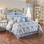 Waverly 4 Piece Reversible Quilt Set Lapis Blue Medallion Moon 100% Cotton. Fixed Price $149.00.
