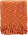 Burnt Orange Throw Blanket For Couch, Decorative Fall With Tassels. Fixed Price $39.90.