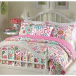 Girls Pink Floral Polka Dots 3PC Quilt Coverlet Set Twin Full Queen King Bedding. Fixed Price $94.90.