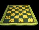 39" X 44" John Deere Baby Green, Yellow Hand Pieced Machine Quilted. Fixed Price $65.00.