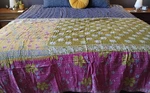 Boho Hippie Reversible Vintage Kantha Throw Quilt Blankets. Fixed Price $46.00.