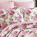 Laura Ashley Lidia 3-PIECE Rose Floral Cotton King Quilt Set Colorful Cottage. Fixed Price $149.99.