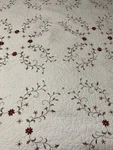 Home Classics Quilt Burgundy/tan/pink Floral King 100% Cotton Scalloped-photos. Fixed Price $40.00.