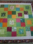 Homemade Jungle Theme Blocks Youth Size Quilt. Fixed Price $80.00.