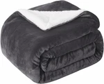Sochow Sherpa Fleece Throw Blanket Reversible Super Soft Plush Dark Grey. Fixed Price $10.99.