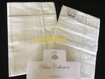 Yves Delorme Athena Thevert 2 Euro Shams White Green Stripes Palace Collection. Fixed Price $199.00.