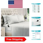 Elegant Full Microfiber Bed Sheet Set Cooling, Side Pocket & 21-INCH Fit. Fixed Price $66.49.