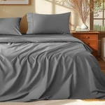 Shilucheng King Egyptian Cotton Sheet Set 1000TC Grey 4-PIECE. Fixed Price $72.82.