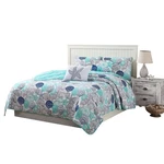 Queen Size Beach Themed Bedding Quilt Set Seashell & Starfish Coastal Beddi.... Fixed Price $105.30.