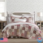 Laura Ashley - Full/queen Quilt Set Reversible Cotton Bedding Matching Shams. Fixed Price $143.45.