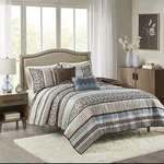 Madison Park MP13-614 Princeton 5 Pc Poly Coverlet Shams Pillows Set King Blue. Fixed Price $37.00.