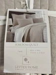 Levtex Home Beige Pom Cotton Reversible Luxury Quilt, Twin. Fixed Price $59.40.
