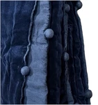 Serena & Lily Navy Blue Velvet Queen Size Quilt With Pompoms. Fixed Price $250.00.