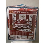 Jollfit 31-PIECE Queen Bedspread Set Quilted Floral Burgundy White Polyester. Fixed Price $120.24.