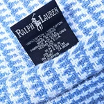 Vtg Ralph Lauren Blanket Bedspread Queen Blue White Houndstooth Cotton 90X90 Usa. Fixed Price $188.00.