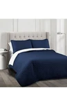 Lush Decor Navy Diamond Oversized Cotton 3 Piece Quilt Coverlet Set Queen King. Fixed Price $60.00.