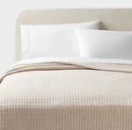 Full/queen Jersey Quilt Oatmeal Heather - Threshold: Cotton Knitted Coverlet. Fixed Price $29.05.