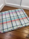Sweet Flower & Plaid Quilt Placemats Aqua Floral - Reversible New Lot 6. Fixed Price $26.95.