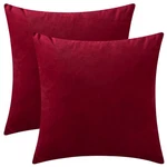1066402311 Rythome Set Of Comfortable Throw Pillow Covers 20"X20", Deep Red. Fixed Price $11.25.