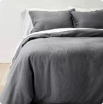 Casaluna King Heavyweight Linen Blend Duvet Cover & Pillow Sham Set - Dark Grey. Fixed Price $99.99.