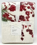 Pottery Barn Red Berry Wreath Cardinal Quilted Sham King New. Fixed Price $89.96.