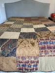 Patchwork Quilt Coverlet Designer Velvet Paisley Print Southwest Boho Full/queen. Fixed Price $135.00.
