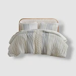 Ink+ivy White/blue Imani 3-PC. Duvet Cover Set, Full/queen. Fixed Price $70.20.