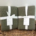 Pottery Barn Pick Stitch Handcrafted Cotton/linen Quilted Sham Set 2 Euro Loden. Fixed Price $99.00.