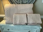 Pottery Barn Heirloom Scallop Full/queen Quilt & 2 Standard Shams Blush Read. Fixed Price $219.00.