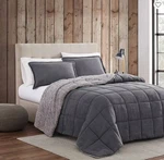 Eddie Bauer Sherwood Reversible Micro-suede Sherpa Comforter Set, King Grey. Fixed Price $235.80.