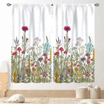 Tkuyo Wild Floral Curtains Rustic Green Leaf Vintage Colorful Plant. Fixed Price $22.57.