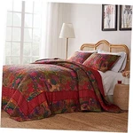 Greenland Home Jewel Cotton Kantha-quilted Bedspread 3-PIECE King/cal Red. Fixed Price $174.00.