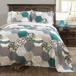 Lush Decor Briley 3 Piece Quilt Set, Turquoise, Full/queen. Fixed Price $75.54.