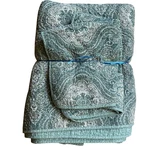 Tommy Bahama Turtle Cove Quilt & 2 Shams Green Aqua Paisley Pattern Full Size. Fixed Price $45.00.