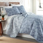 Extra Large King Size Quilts, Paisley Quilt, Blue And White Bedspread, 3-PIECE. Fixed Price $94.99.